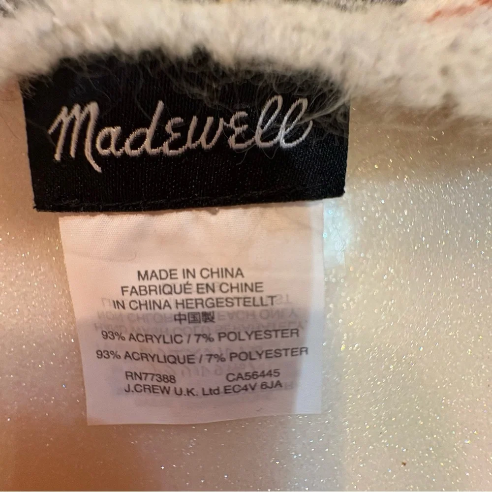 Madewell Cream and Black Plaid Scarf